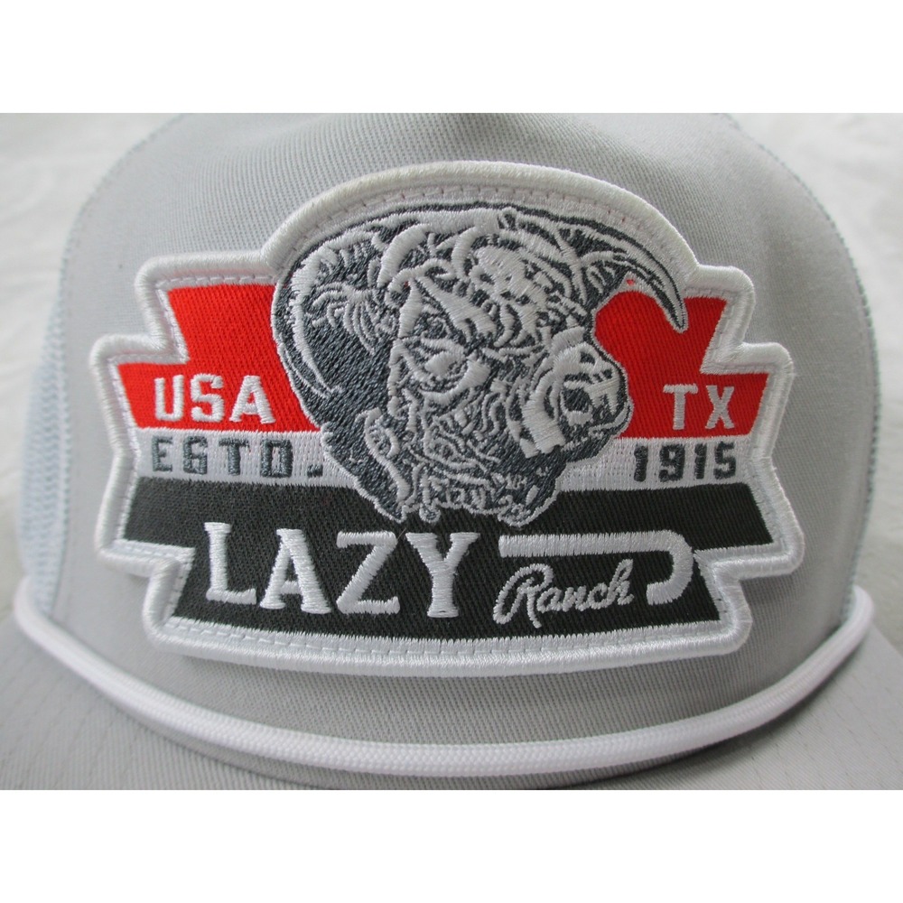 Lazy Ranch Wear Hat Cap Mens OSFA Gray Rope Trucker Snapback Mesh Back* - Picture 6 of 15